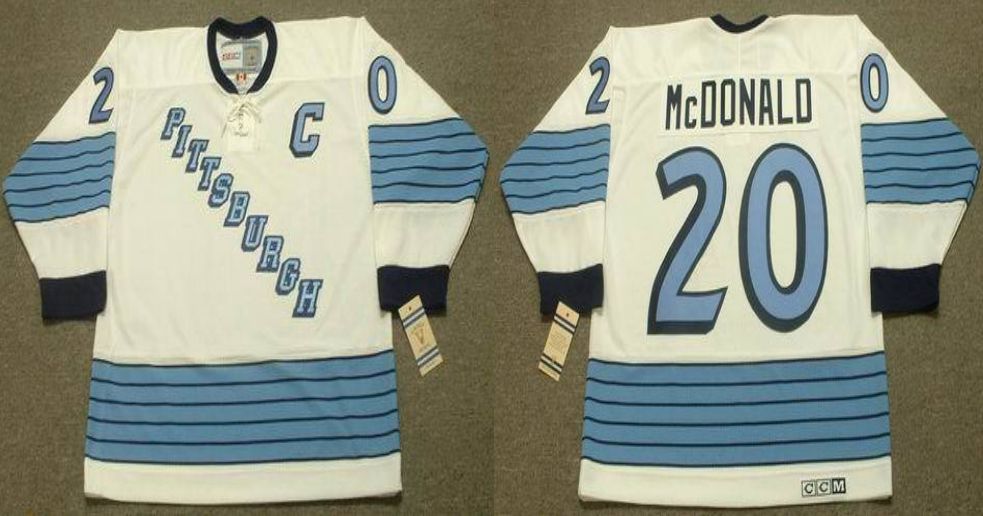 2019 Men Pittsburgh Penguins #20 Mcdonald White CCM NHL jerseys